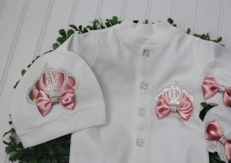 Luxury Rhinestone Baby Girl Outfit: Newborn Take Home Set - Etsy