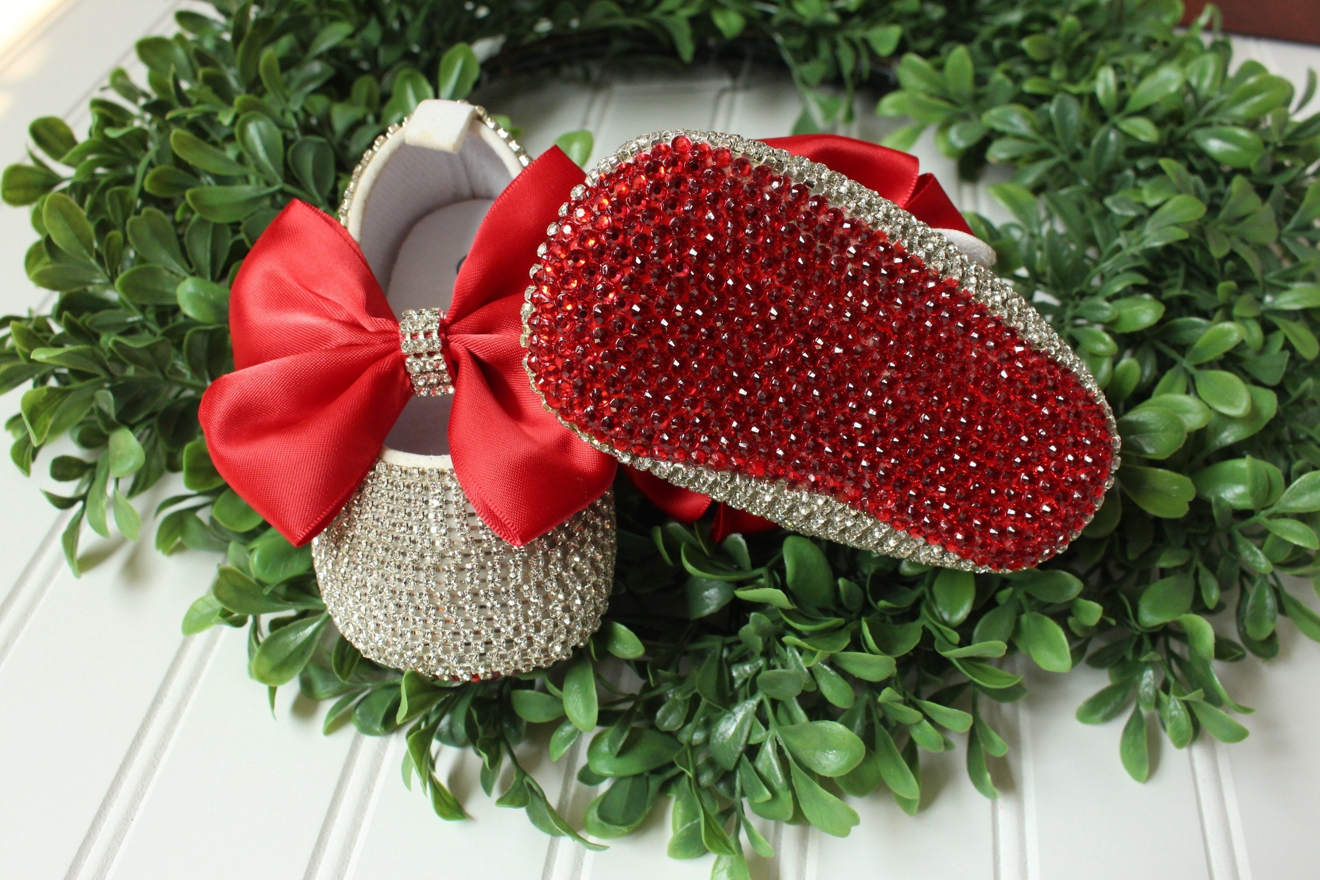 Rhinestone Red Bottom Baby Shoes Custom Baby Shoes..luxury - Etsy