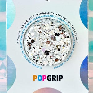 Disco Ball Vibes Glitter PopSocket: Customized - Swappable Top - Adhesive Base