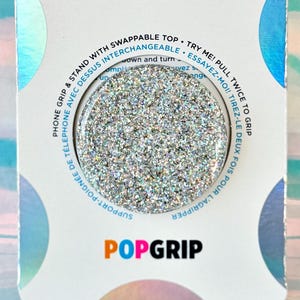 Holographic Glitter PopSocket: Customized - Swappable Top - Adhesive Base