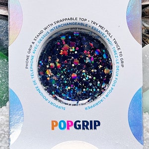 Galaxy Glitter Swappable PopSocket, Handmade/Customized, Swappable PopSocket, Clear Base PopSocket, PopGrip, Glitter PopSocket