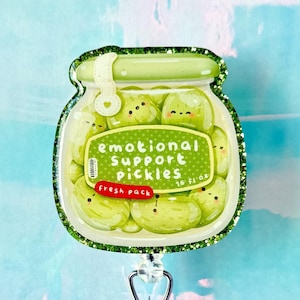Emotional Support Pickles - Badge Reel, PopSocket or Magnet