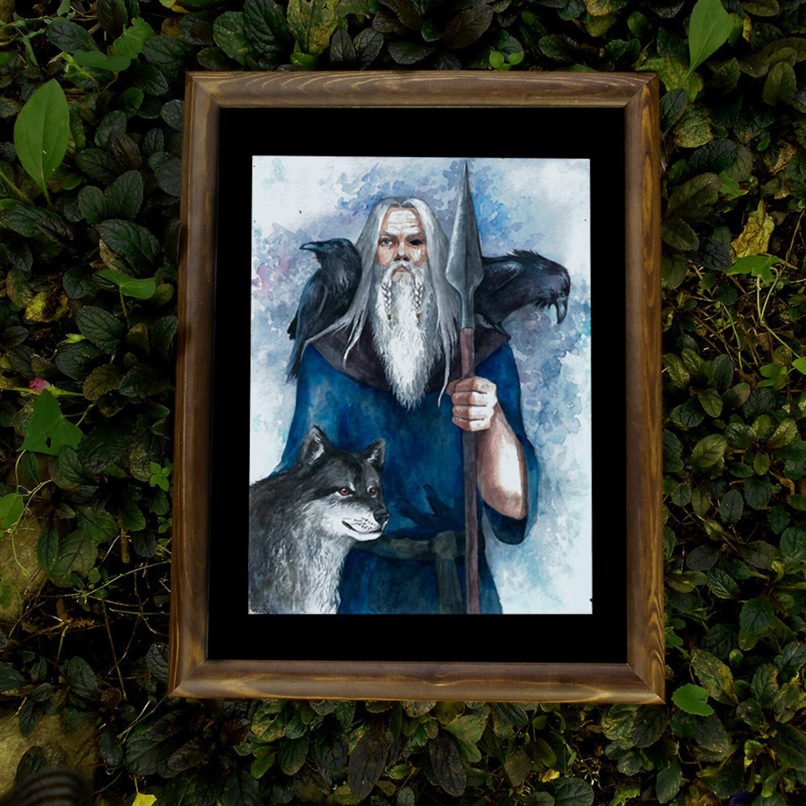 Druid Asatru Pagan Art Odin Heathen Wotan Art PRINT Watercolor | Etsy