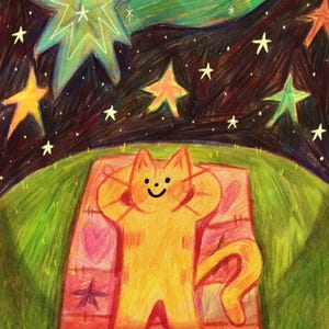 star gazer (a5 cat art print)
