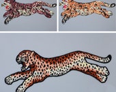 Brown Running Sequin Leopard Embroidery Patch,Embroidered Cheetah Coat Men Sweater Patch,Applique,Patches for Denim Jackets,Backpacks