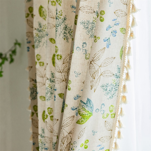 Blue Green Curtains Etsy