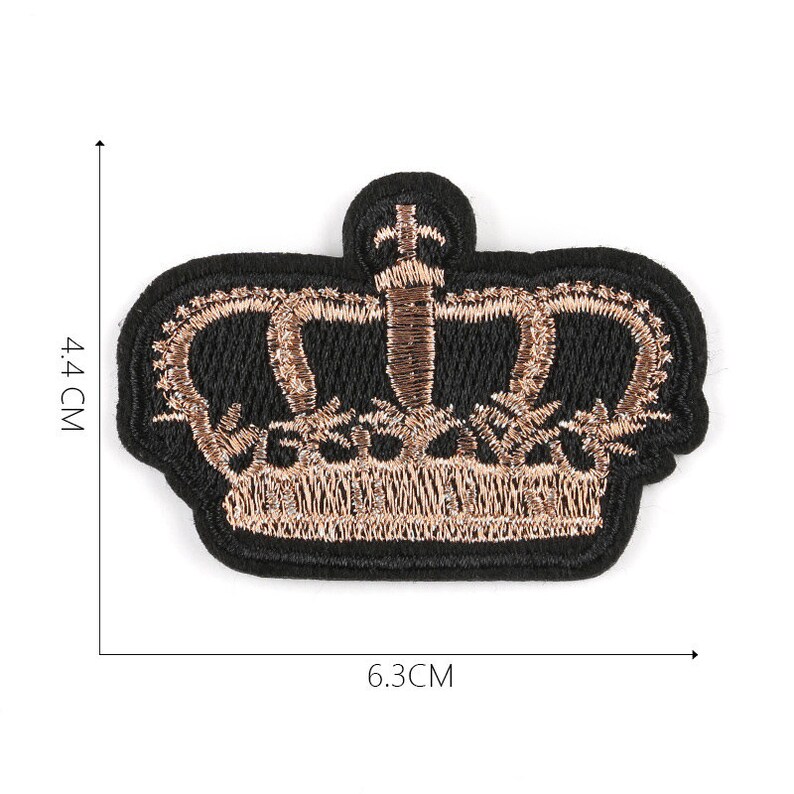 Embellishment,Star Patch Red Green Gold Crown Embroidery Design,Iron on Patch,Crown Embroidered Patch 1 Set Crown Embroidered Patch