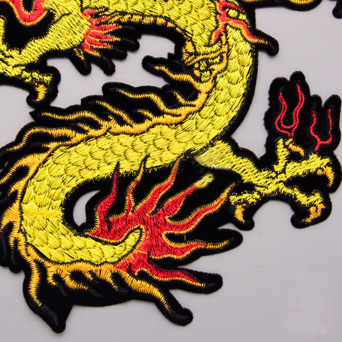 Green dragon embroidery patchembroidered dragon patchdragon  etsy