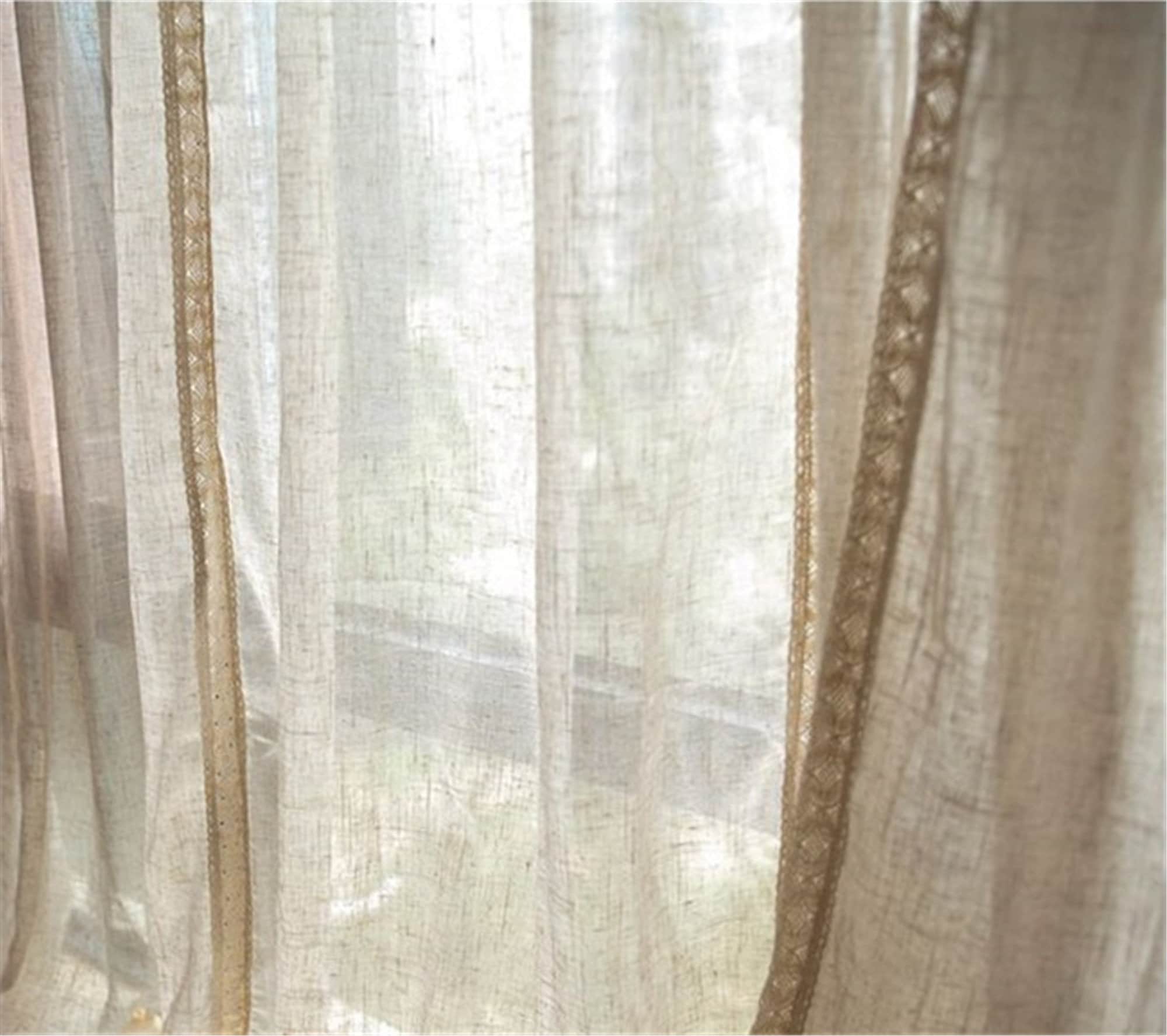 Vintage Nature Raw White Solid Linen Sheer Curtain Fabric By Etsy