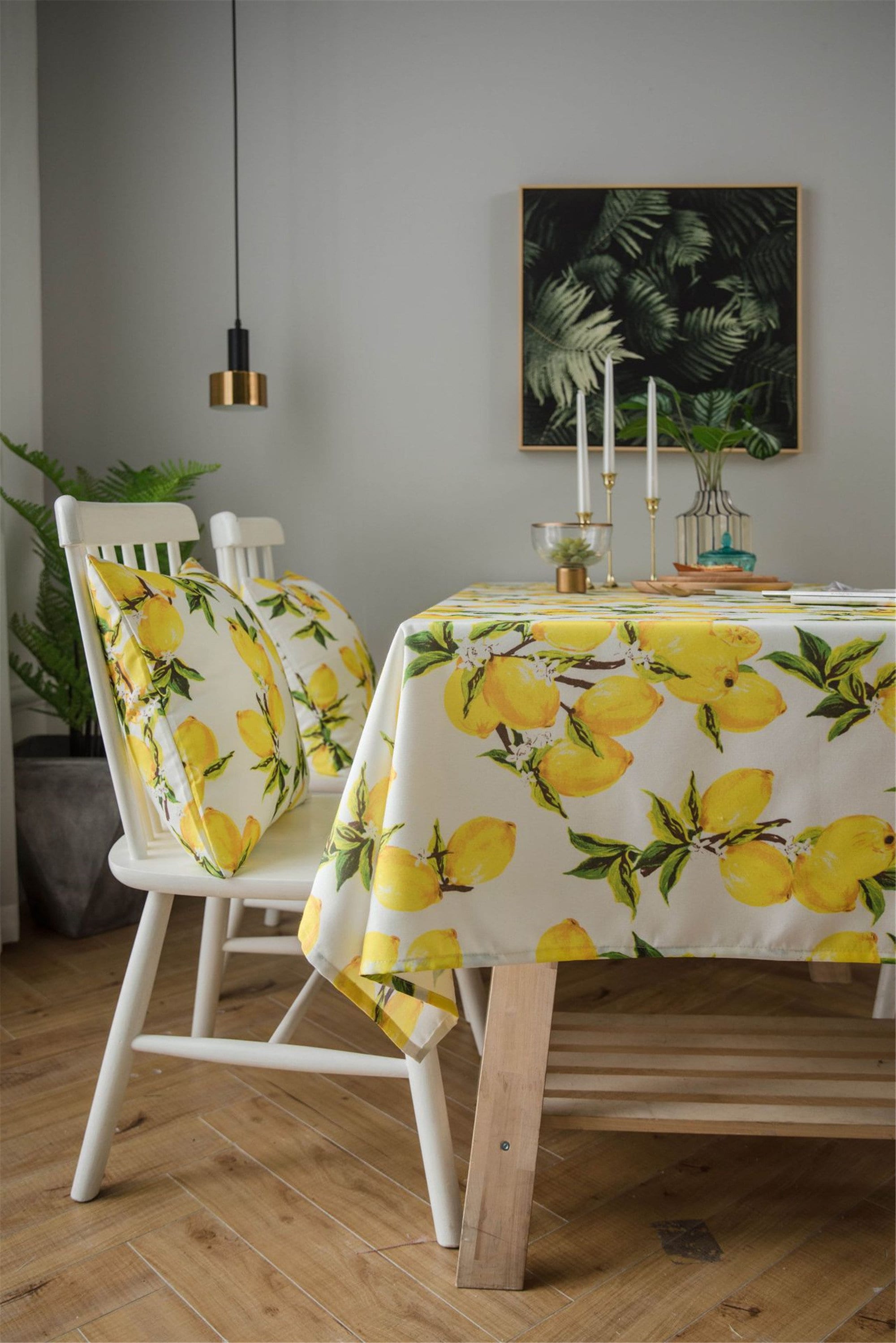 4-teiliges Zitrone Party Dekoration Set - 2 Tischdecken 130x220cm + 2 Banner, Wasserdicht