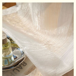 Custom Pair Sheer Curtains Modern White Golden Grey Bling Stripes Lace Sheer Curtain Fabric,BackDrop,Sparkle Curtains,Romantic Sheer Curtain