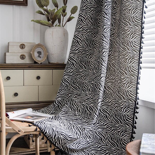 Zebra Curtains Etsy