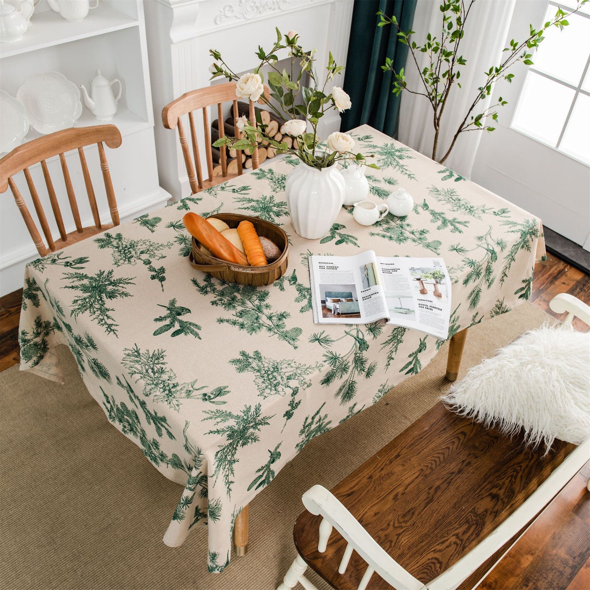 Tablecloth Square Plum Washable Cloth Table Easy-care Dirt ...