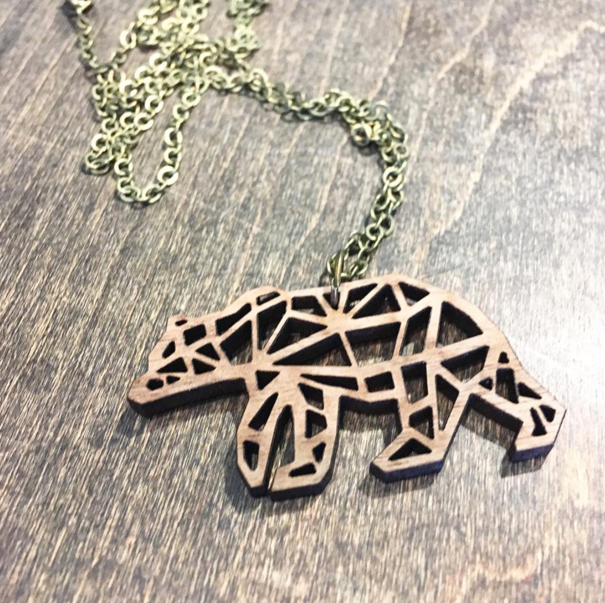 Geometric bear necklace deals