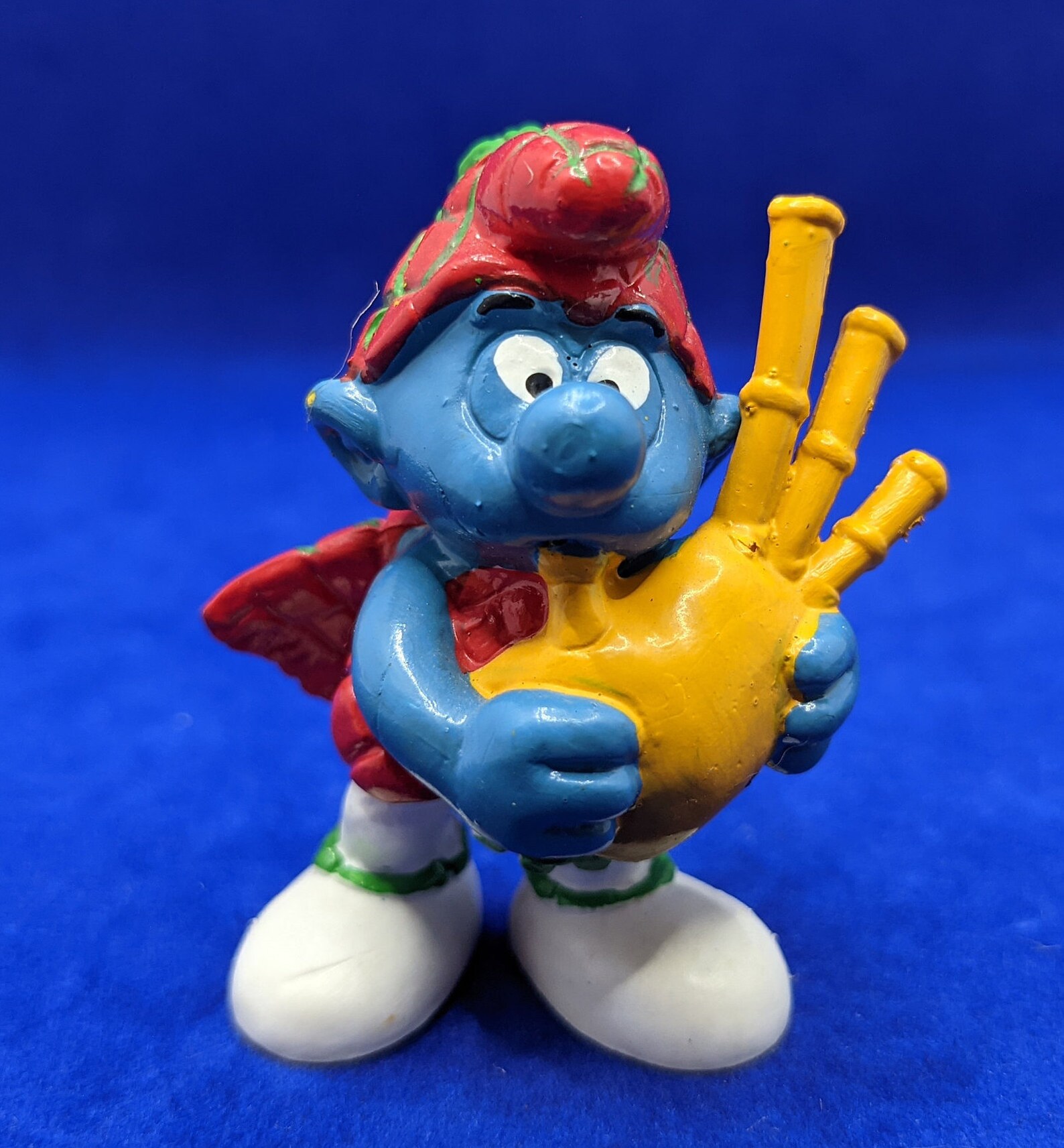Vintage Smurf Vinyl Figurine Scot Smurf Green Socks 20105 Etsy