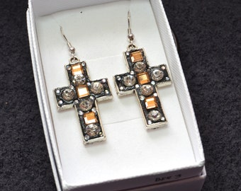 Be Fabulous Jewellery Earrings - Crystal Crosses (BFE3)