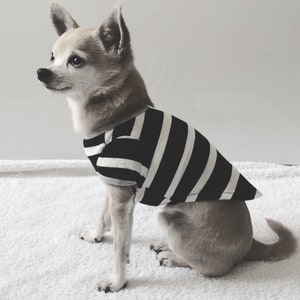 Black and white striped dog shirt cheap