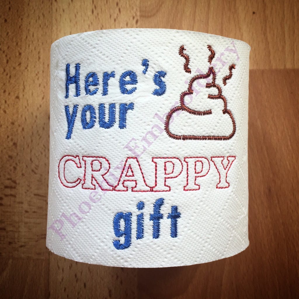 Toilet Paper Machine Embroidery Design Here's You're Etsy UK