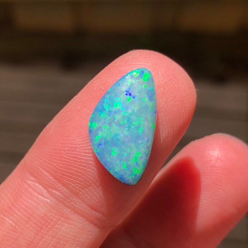 Handmade Jewelry Blue Opal Opal Ring Opal Jewelry Silver Rings Doublet Engagement Ring Doublet Australian Opal Natural Gem