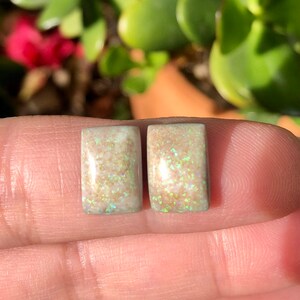 13x9 Australian Opal Pair, Andamooka Opal, Solid Opal, Opal Jewelry, Signet Ring, Rings, Earrings, Natural Gemstone, square, Rectangle