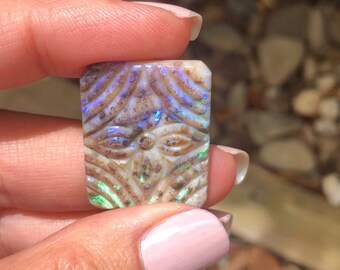 24.7cts Opal Carving, Australian Opal, Andamooka Opal, Opal Jewelry, Opal Ring, Rockhound, Pendant, Solid Opal, Gemstone Carving