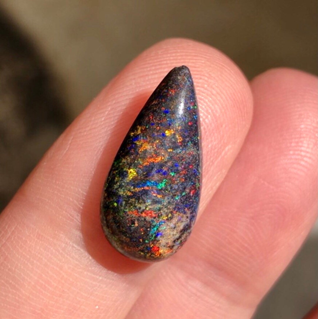 20x10 Andamooka Black Matrix Opal Australian Opal Opal Etsy