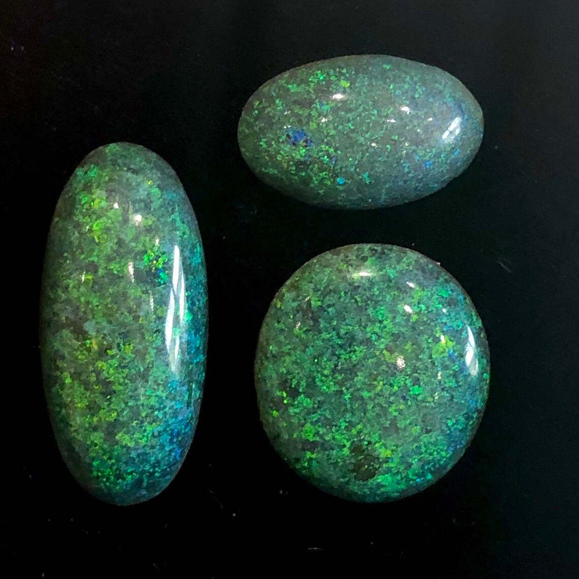 Australian Opal Black Matrix Opal Opal Set Matching Opals Etsy