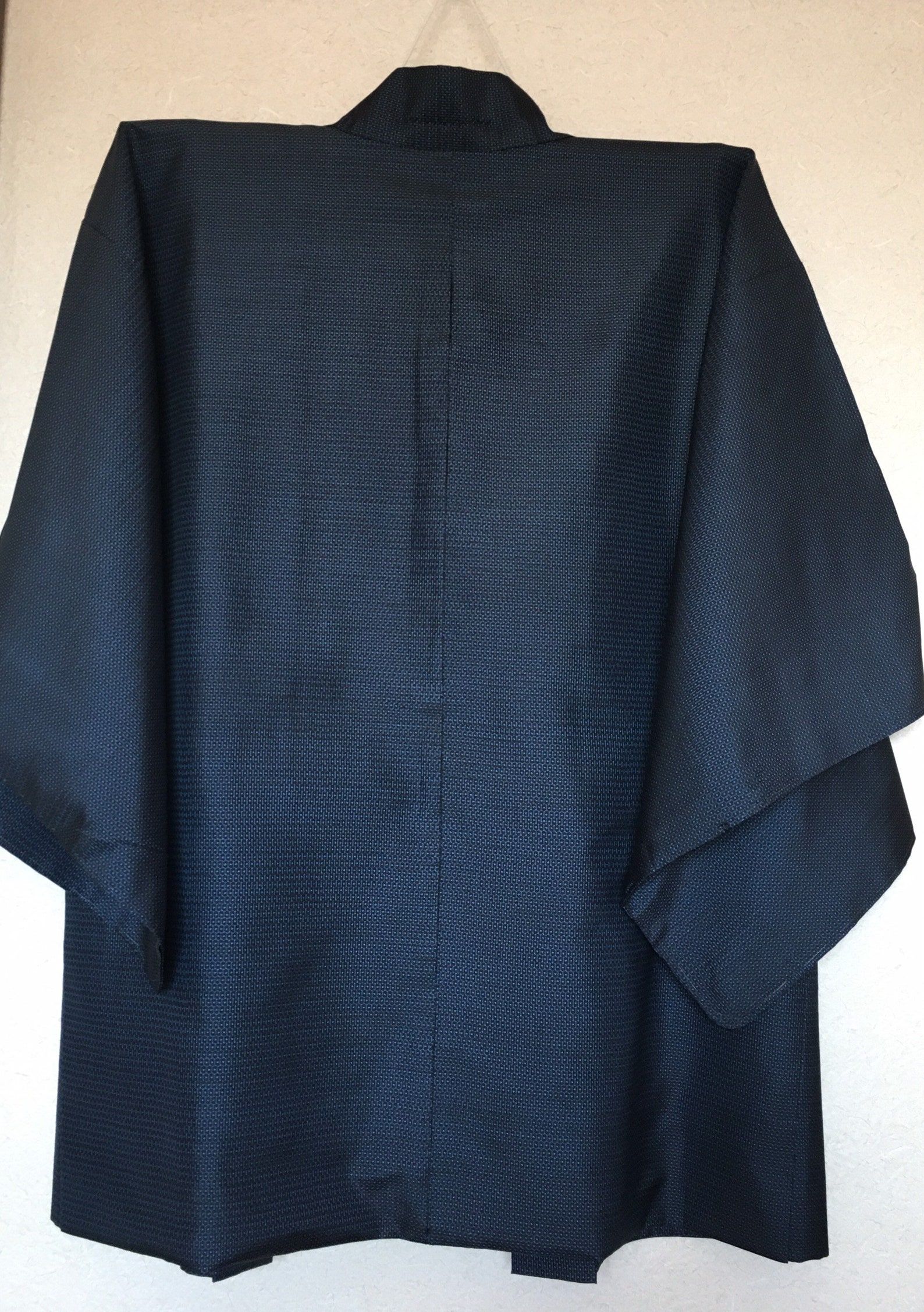 Dark Blue Mens Shiny Silk Kimono Jacket Ancient Japanese | Etsy