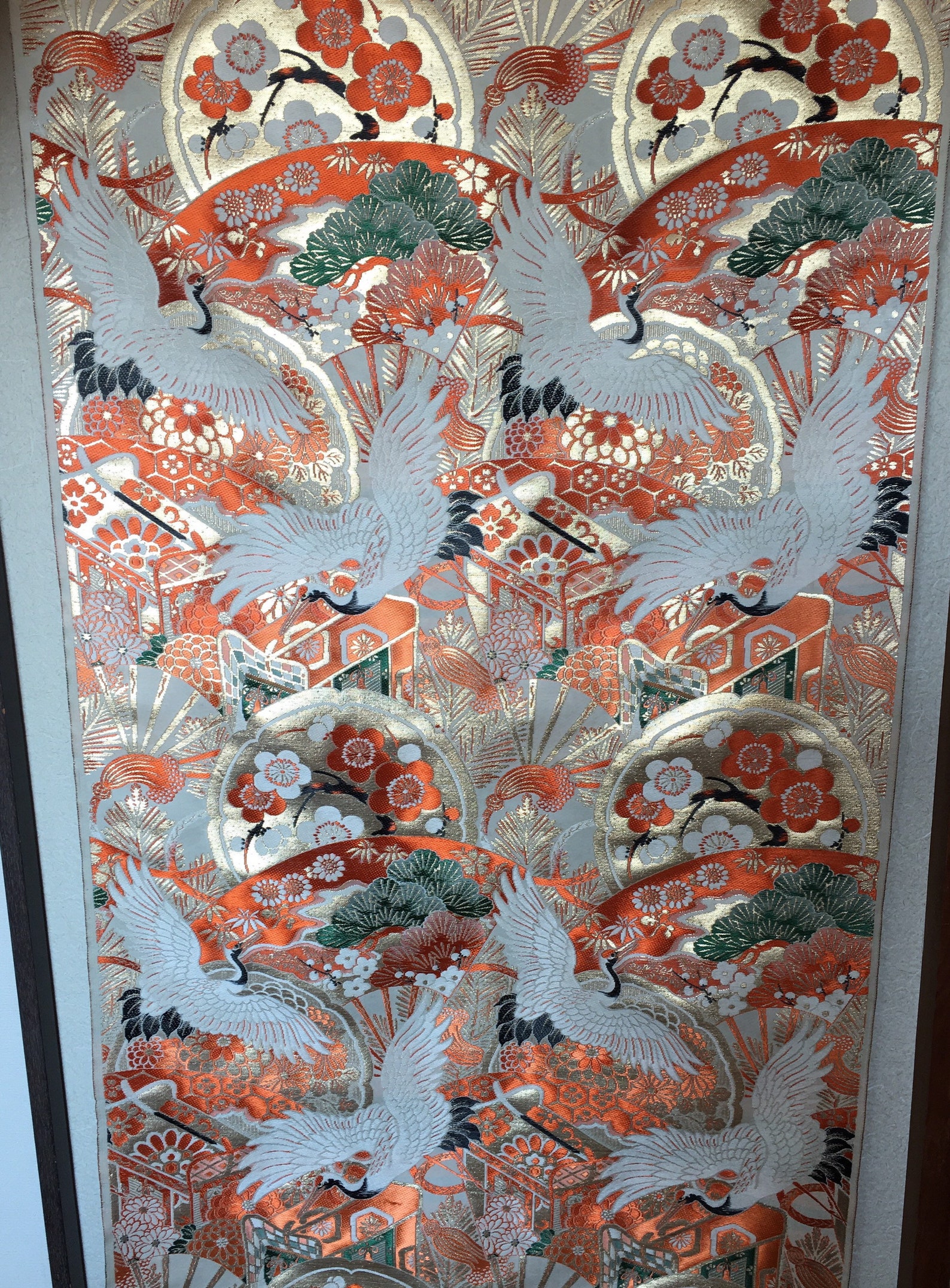 Silk Fabric Wall Hanging / Framed Panel Natures / Large Etsy