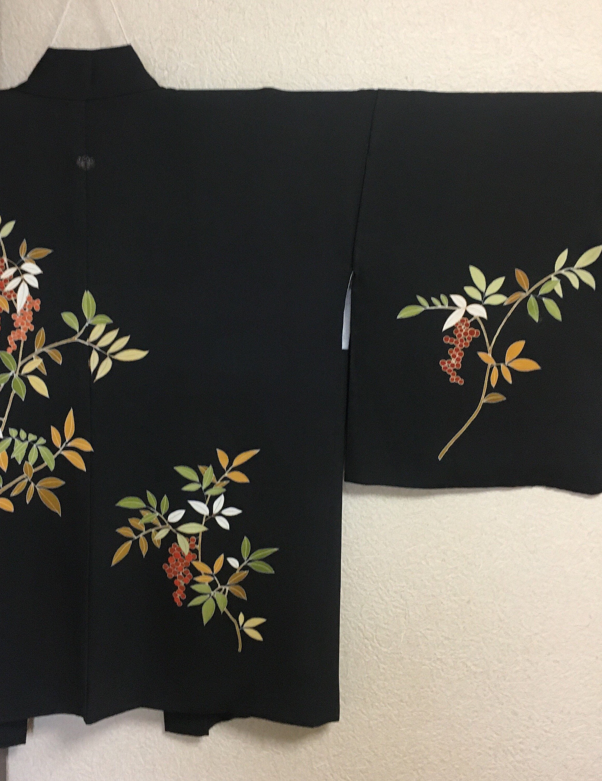 Black Silk Womans Kimono Jacket Japanese Haori Natures / - Etsy