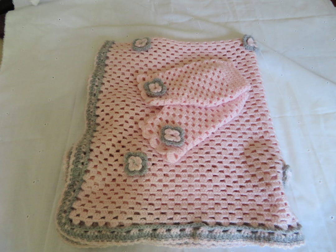 Baby Wool Crotchet Blanket With Leg Warmers Etsy