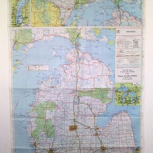 1975 Rand Mcnally State of Michigan Map - Etsy