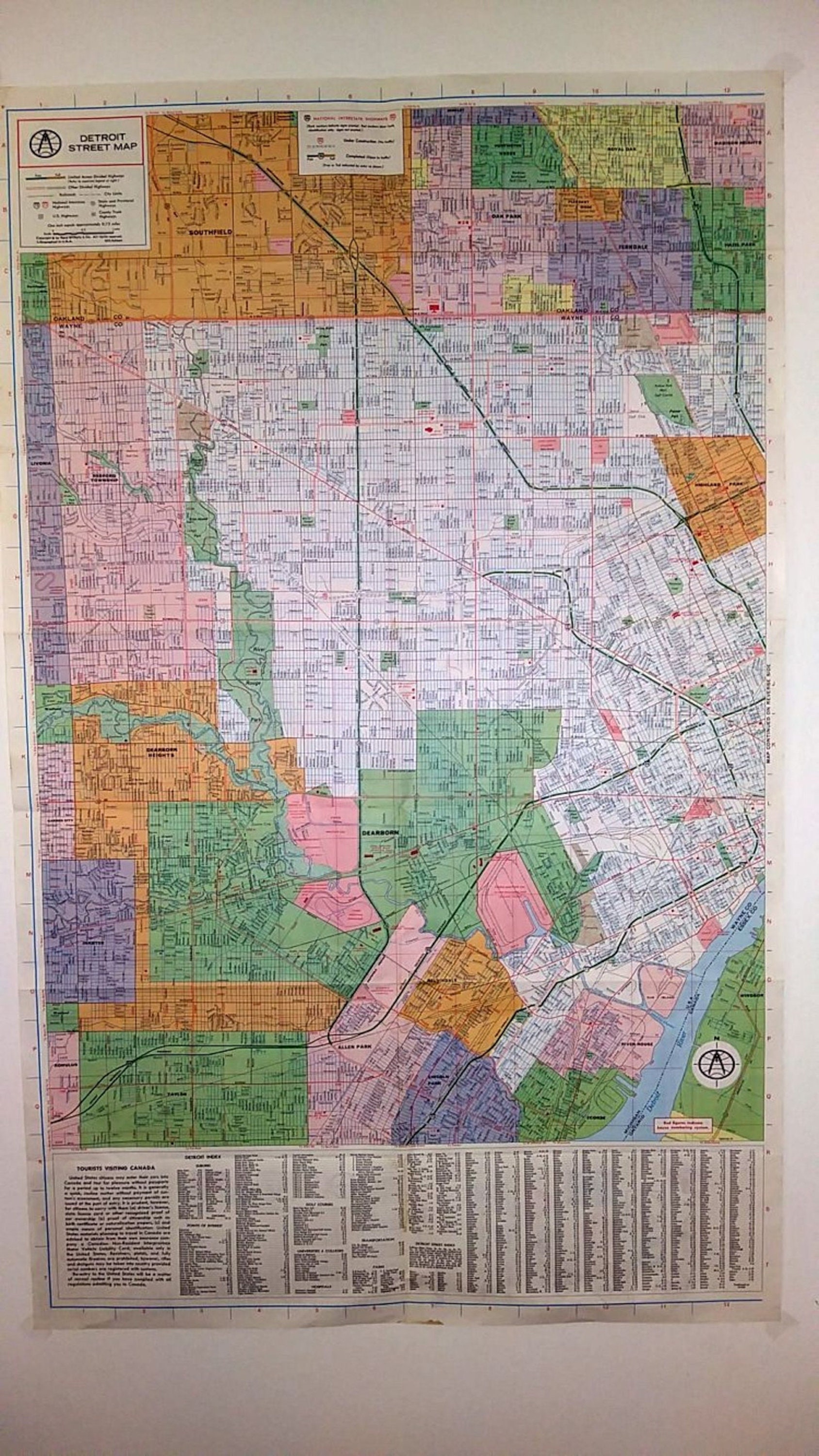 1976 Rand Mcnally Detroit Michigan Street Map - Etsy