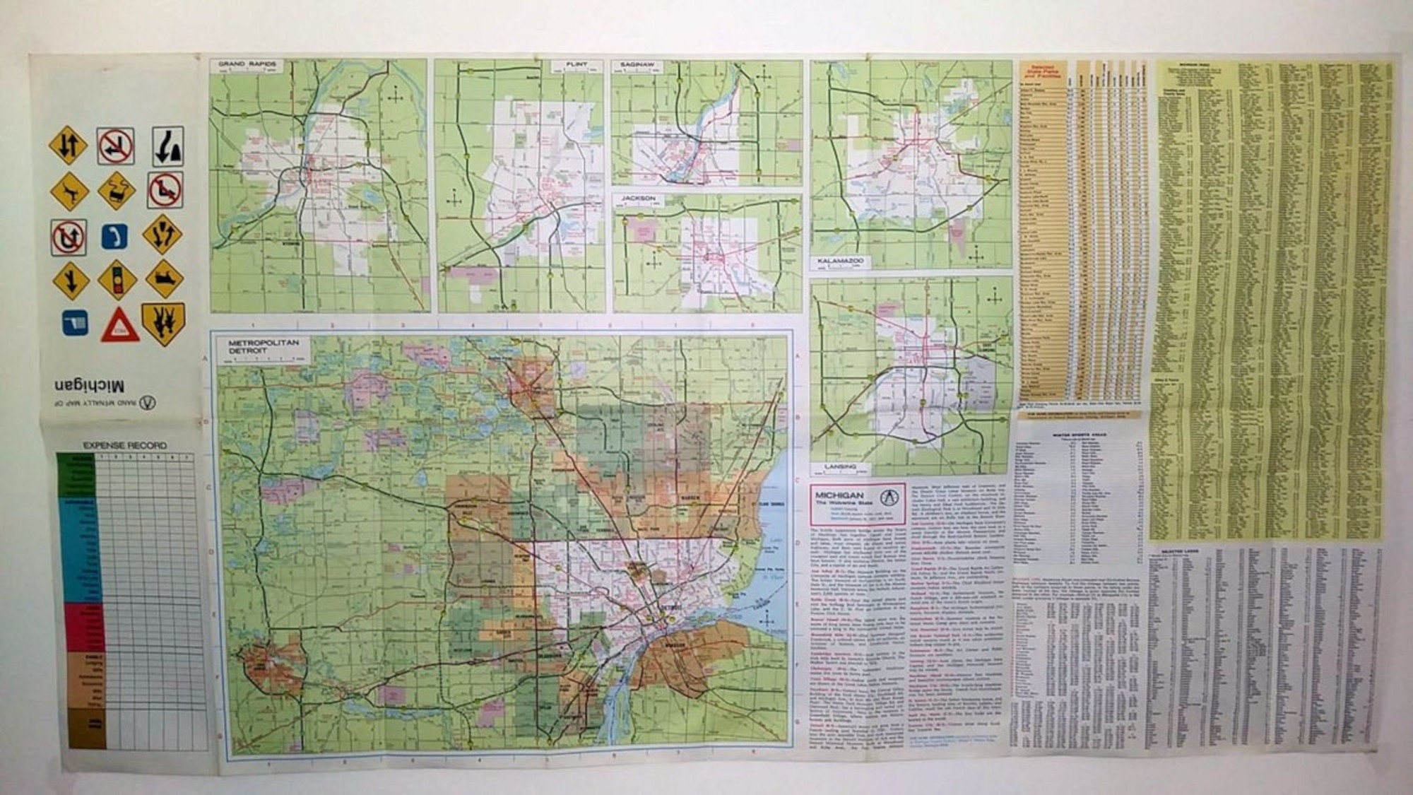 1975 Rand Mcnally State of Michigan Map - Etsy