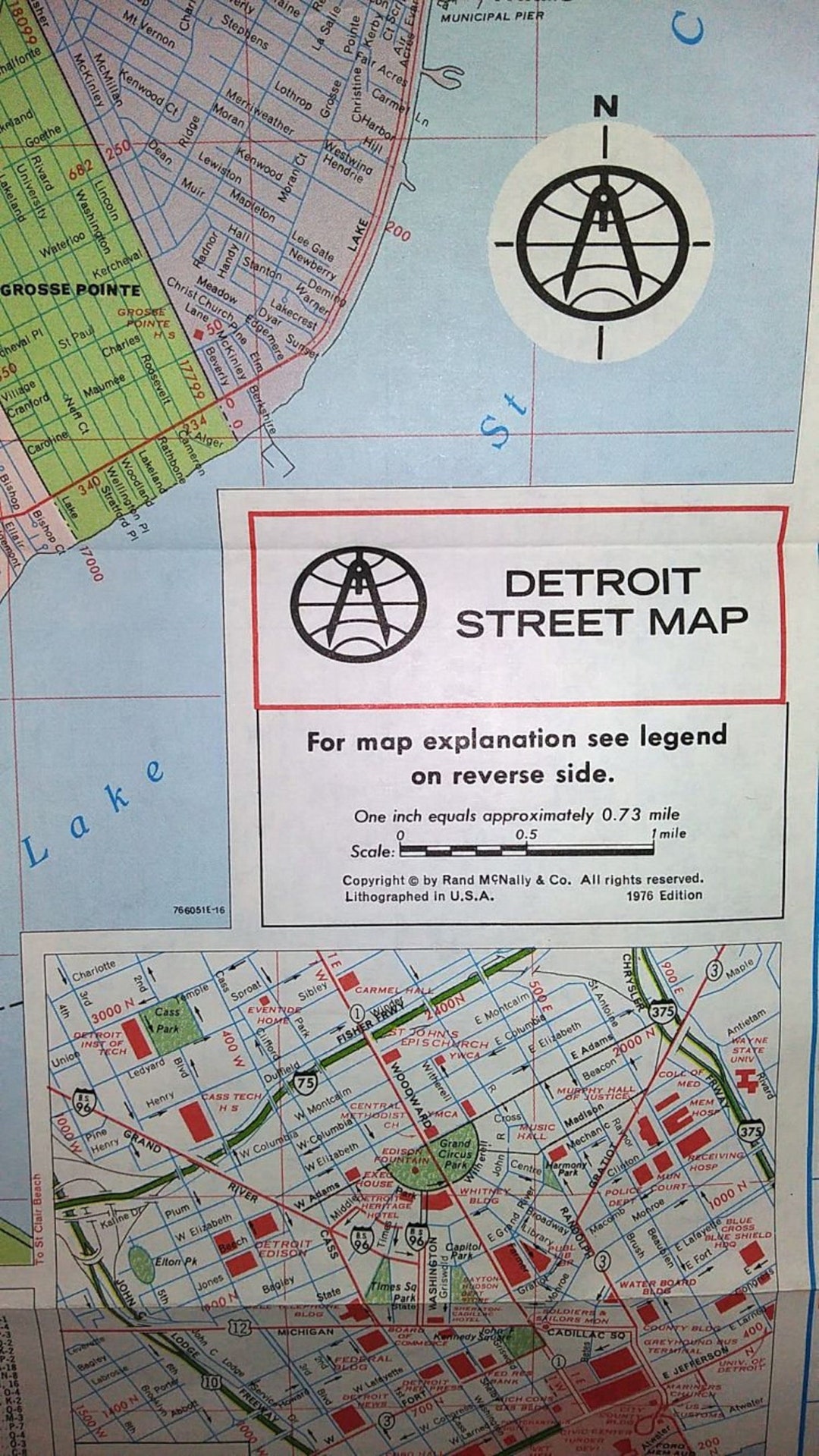 1976 Rand Mcnally Detroit Michigan Street Map - Etsy