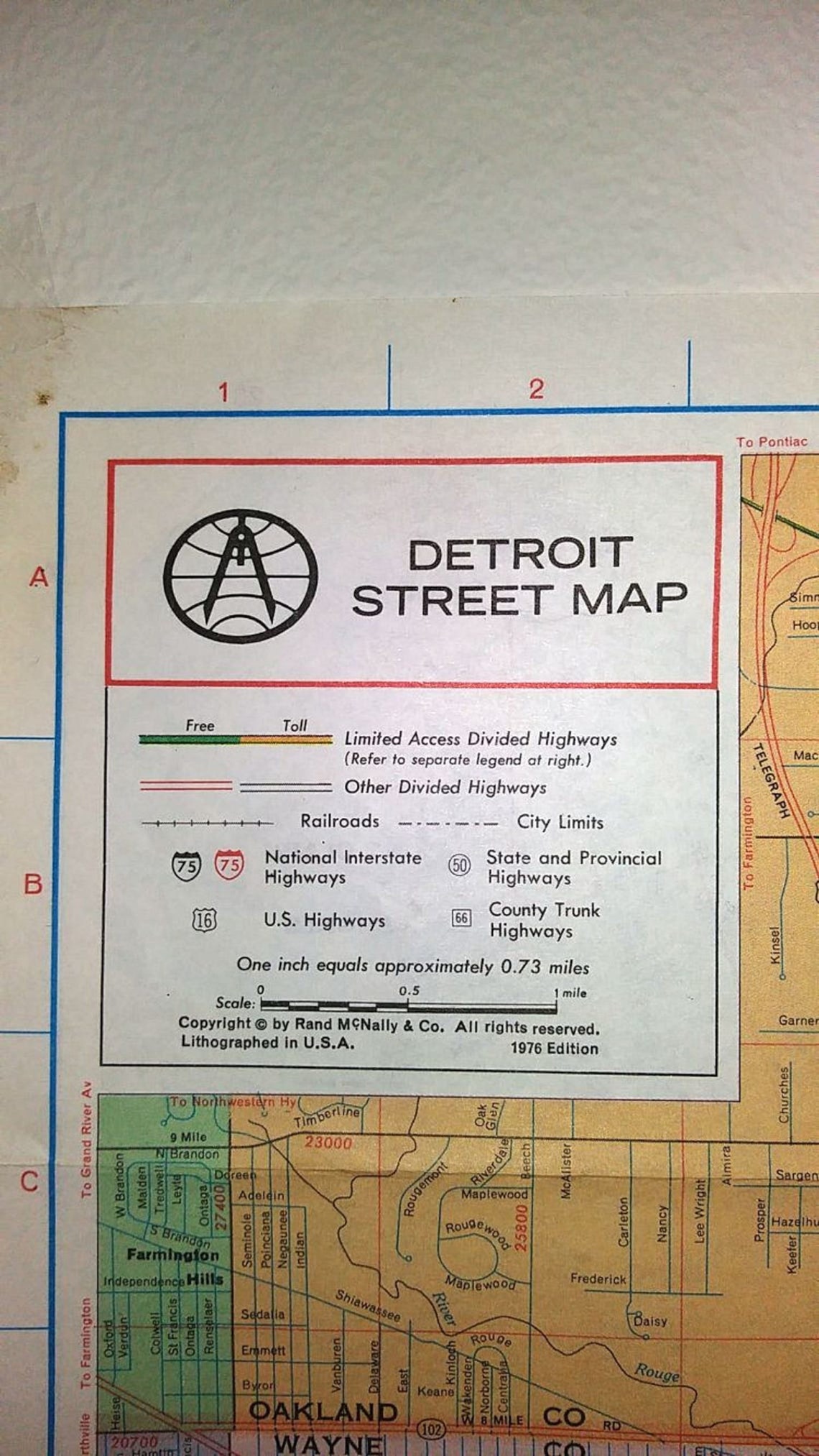 1976 Rand Mcnally Detroit Michigan Street Map - Etsy