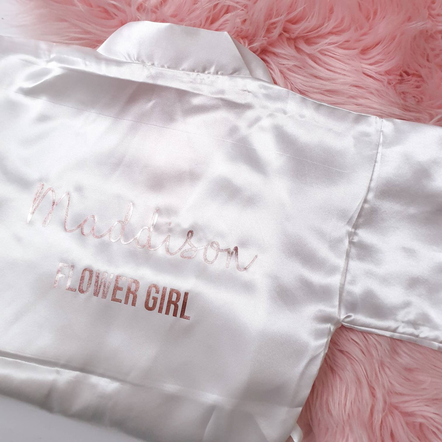 Personalised Wedding Robes Flower Girl Dressing Gown Junior Etsy UK
