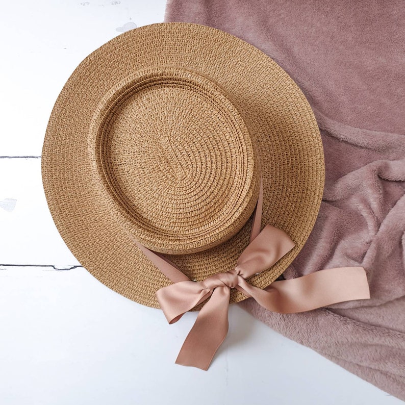 Personalised Fedora Hat, Straw hat, Panama hat, Monogram initials hat, Gift for her, Women's sun beach hat, birthday gift for her, daughter image 3