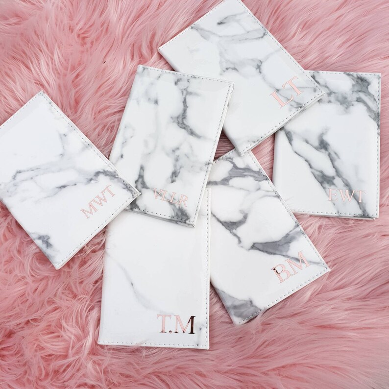 Personalised marble passport covers rose gold monogram Etsy