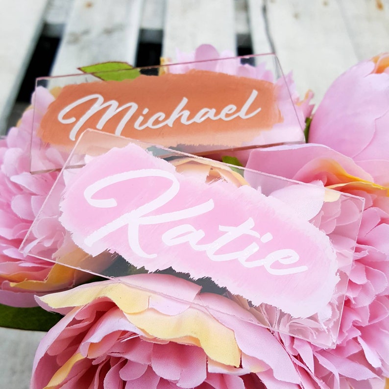 Wedding Name Place Cards Top Table Personalised Acrylic Etsy UK