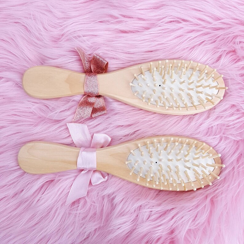 Personalised Wooden Bamboo Hair Brush Rustic Flower Girl Etsy UK