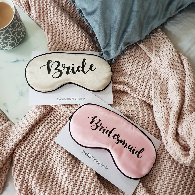 Bride Sleep Mask Bridesmaid Gift Satin Eye Mask Hen Party Etsy UK