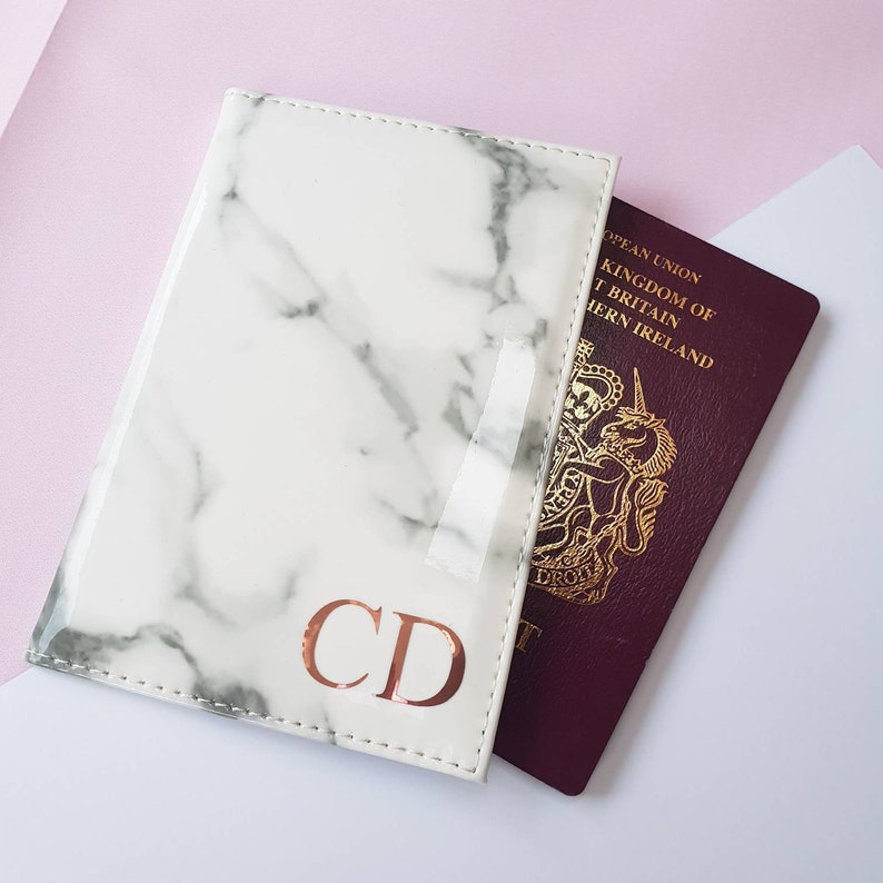Personalised Marble Passport Covers Rose Gold Monogram Etsy UK