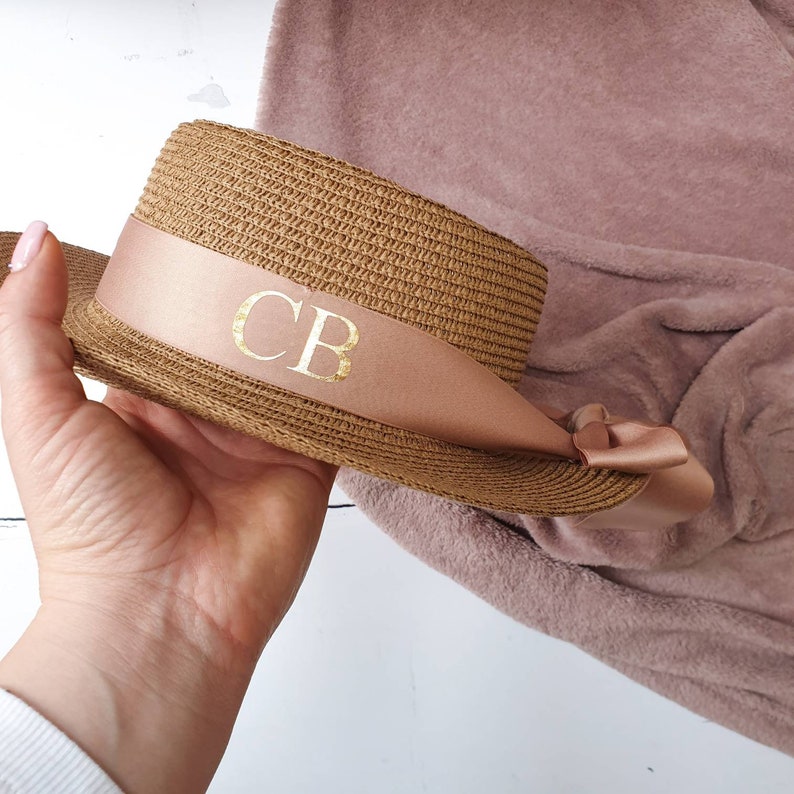 Personalised Fedora Hat Straw Hat Panama Hat Monogram Etsy UK