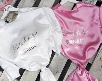 Personalised wedding robes, bridal dressing gowns, bridesmaid gift, hen party robes, bride and bridesmaid robes, bachelorette party robes