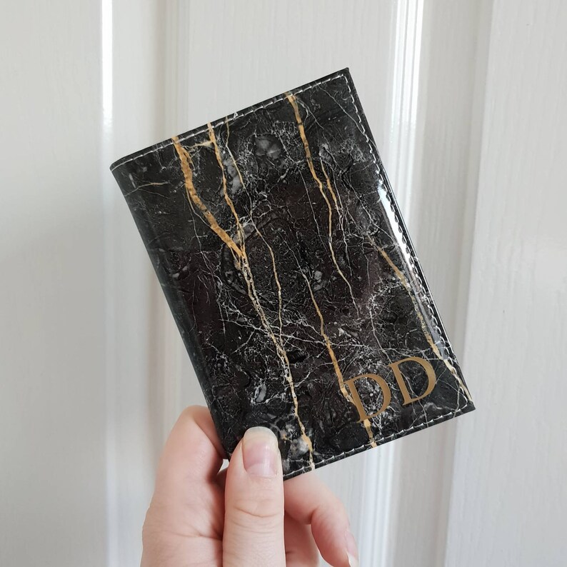 Personalised marble passport covers rose gold monogram Etsy