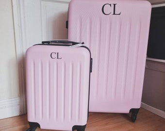 Personalised suitcase, personalised luggage, ABS swivel wheel suitcase, cabin bag, holiday weekend bag, overnight bag, hospital bag, travel