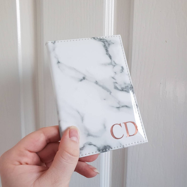 Personalised marble passport covers rose gold monogram Etsy