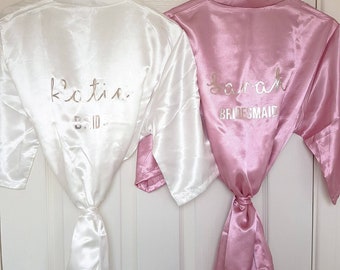 Personalised wedding robes, bridal dressing gowns, bridesmaid gift, hen party robes, bride and bridesmaid robes, bachelorette party robes