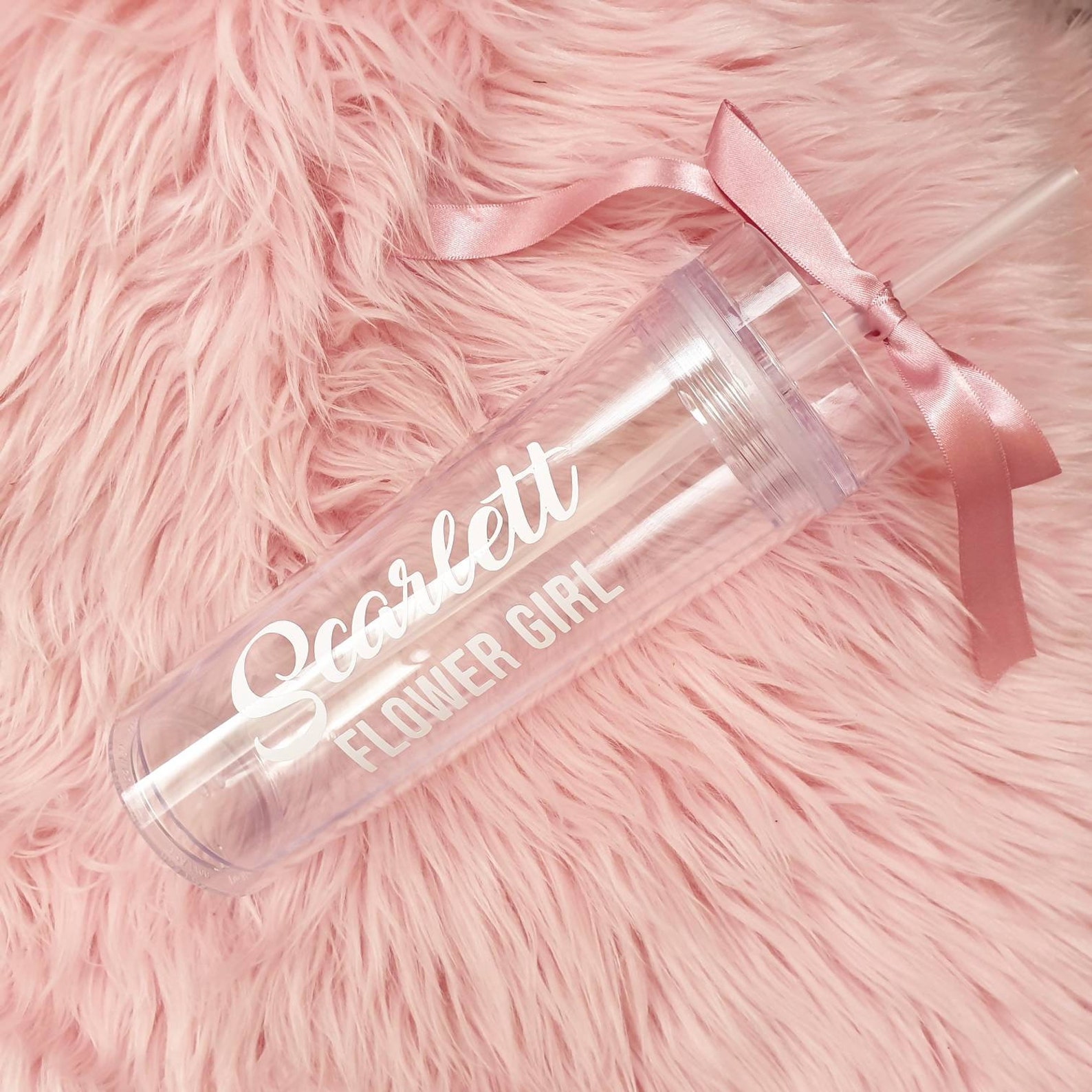 Personalised Flower Girl Cup Bridesmaid Tumbler Cup Pink Etsy UK